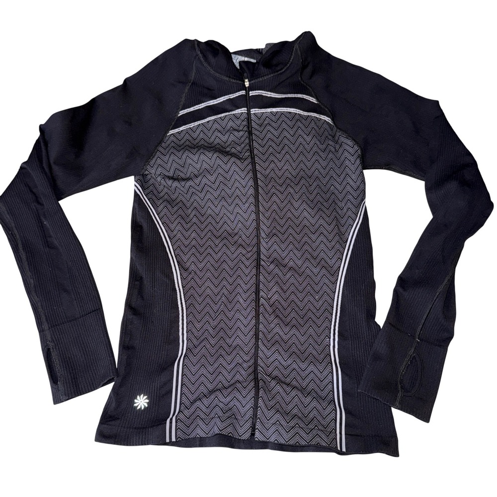 Athleta seamless twist Zip Up Hoodie Long Sleeve Thumbhole Jacket Womens Medium
